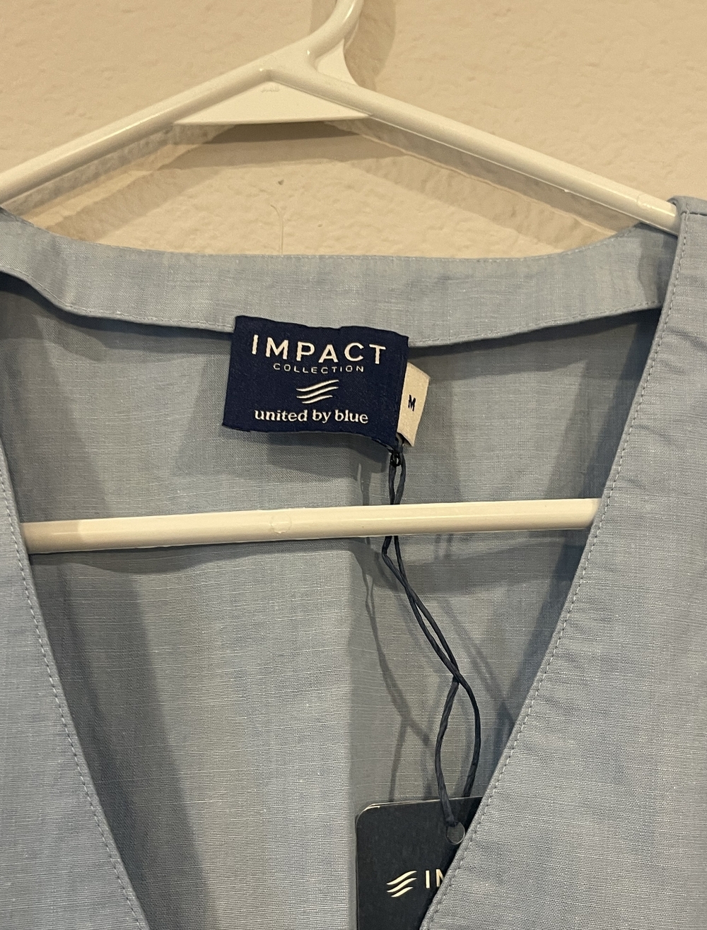 NWT United By Blue Impact Collection Womens Blue Tiered Long‎ Sleeve Mini Dress - Picture 3 of 5